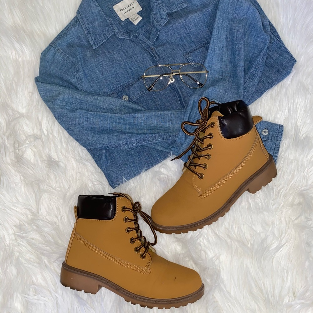 Tan boots look alike Timberlands